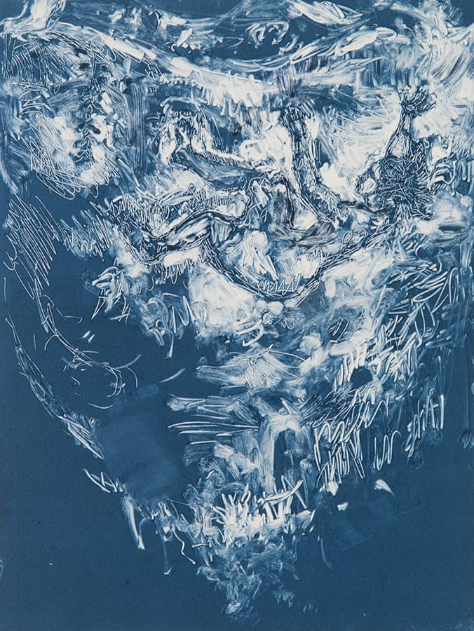 blue falling three SOLD 400 X 300mm